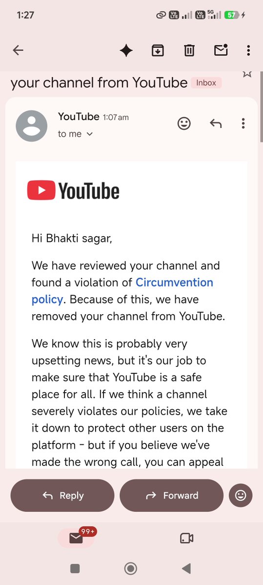 Utamkumar84059's tweet photo. Hey , youtube India , firstly your reviewed my channel and lift the banned and again after one minute u banned why 😭😭😭
@TeamYouTube https://t.co/1EDdZ4mNQ5