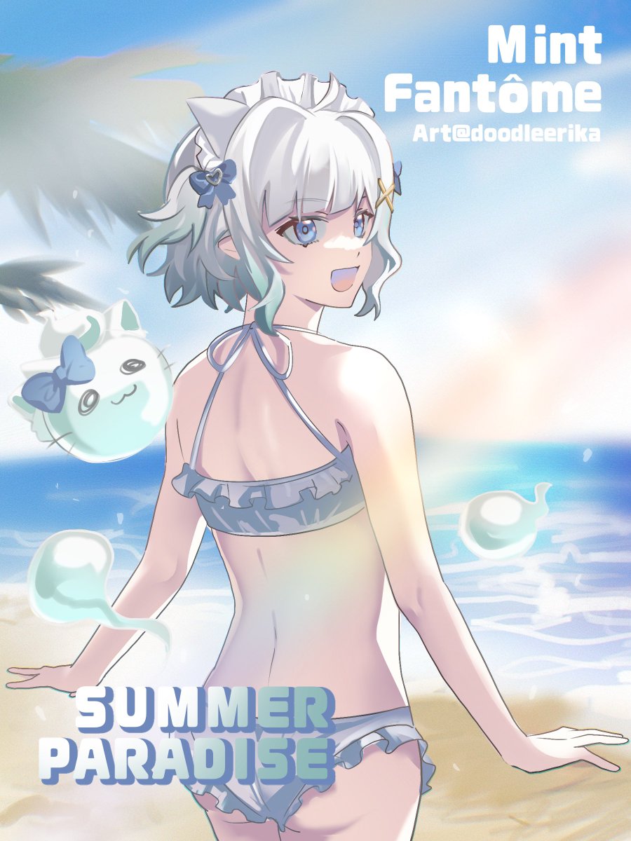 ChairRyn's tweet photo. My vgen challenge entry! 💚👻✨

August’s theme is “Paradise” and I instantly thought of my oshi baby Mint 💚 Had to draw my cute maid ghost girl enjoying a beach day 

If you like it, please give my entry a vote it means a lot to me🥺 #vgen #vgencode #Fantography https://t.co/aqHxVxIE7f