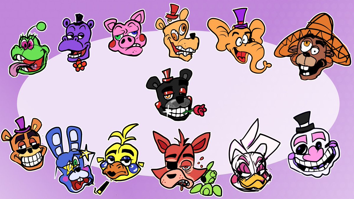 Yanntastic42's tweet photo. fnaf cartoon heads. made for a fnafb fangame.
game link: https://t.co/JlcPncvgET https://t.co/udZFIxZOSD
