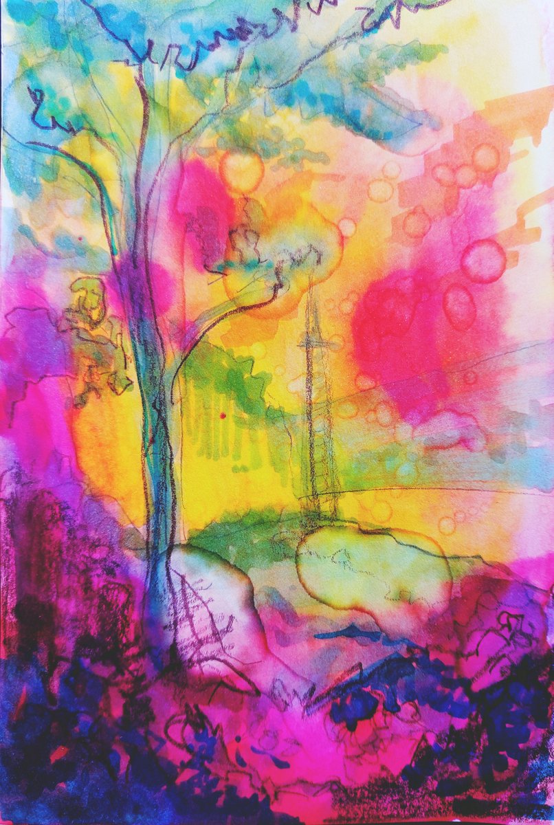 dreamcranes's tweet photo. Another art prompt from #DechartGames ! Day 24: Lake. Being lakeside and cooling off in the waters sound dreamy in this current weather 🌡
Graphitint pencils and alcohol inks https://t.co/scvQbzKrSy