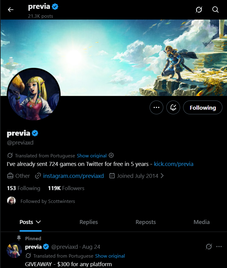 Scottwintersv's tweet photo. @previaxd Steam https://t.co/xJYOOYyPfD