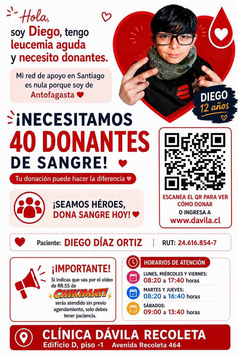 LilyPiton's tweet photo. Por favor a quienes puedan y son de Santiago, se necesitan muchos #donantes #Leucemia 🙏🏻 https://t.co/i9fuYaQ2s5