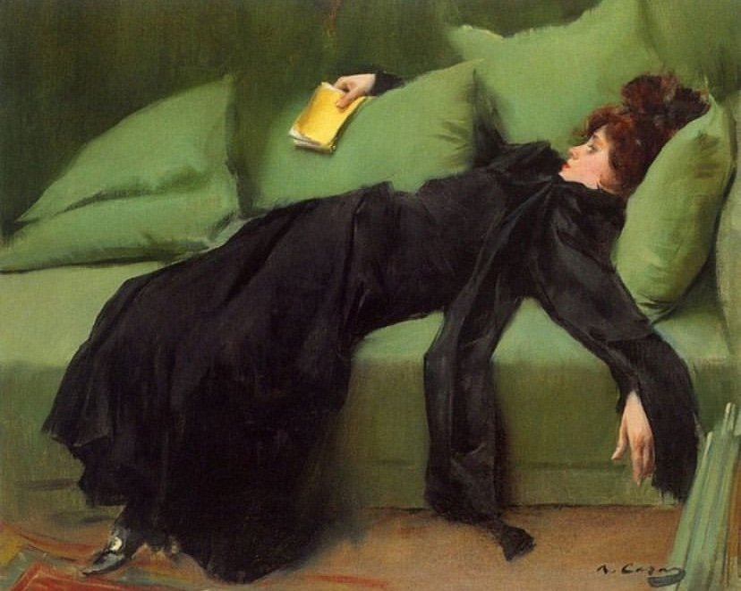 impression_ists's tweet photo. Ramon Casas, After the Ball

Munch showed us the morning after as something bleak and unsettling.

Casas took a different path.

His woman is exhausted too.

But she isn’t ashamed.

She simply gives in to the sofa, the silence and the end of the night.

Both paintings put a woman alone at the centre of the scene.

No ideal beauty. No romantic pose.

Just a woman caught in a private moment.

And that was surprisingly modern.