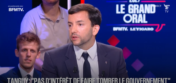 Le_Figaro's tweet photo. «Matthieu Pigasse a relayé, via Rock en Seine, de graves insultes envers Marine Le Pen. Il y aura une procédure. Tous les partis politiques doivent se positionner, on ne doit pas dégrader les personnes humaines.» @JphTanguy #LeGrandOral

En direct sur https://t.co/Sl8CK310Ia https://t.co/rBAFOA9DXC