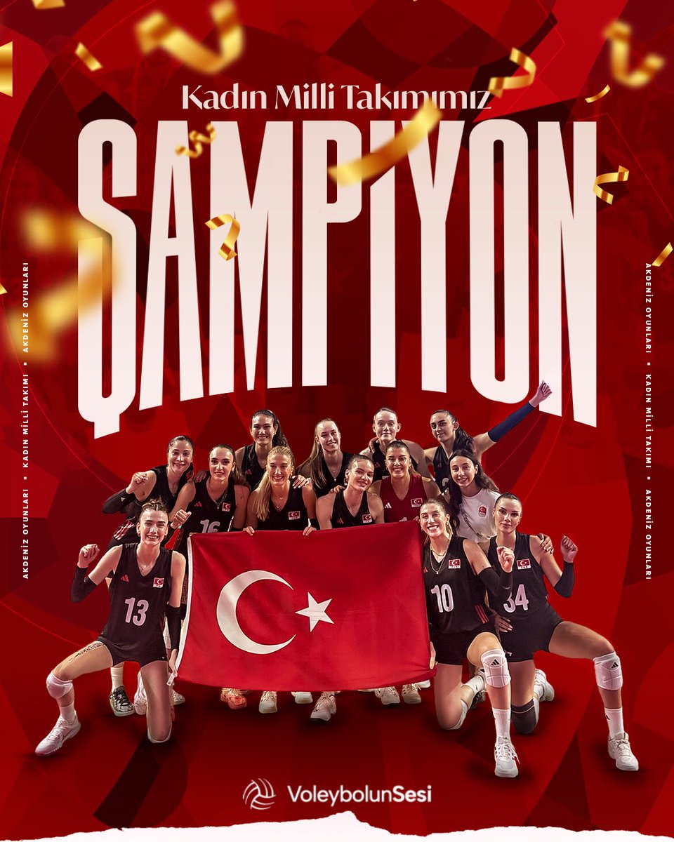 voleybolunsesi's tweet photo. 🇹🇷🤩 AKDENİZ OYUNLARI’NDA ŞAMPİYON TÜRKİYE! 🥇 Kadın Milli Voleybol Takımımız, finalde İtalya’yı 3-0 yenerek altın madalya kazandı. 👏🏻

🏐 İtalya'nın Taranto kentinde düzenlenen 2026 Akdeniz Oyunları'nda finalde İtalya’yı 3-0 yenen Türkiye Kadın Milli Voleybol Takımımız, tarihimizde 2. kez Akdeniz Oyunları şampiyonu olmayı başardı. ✅