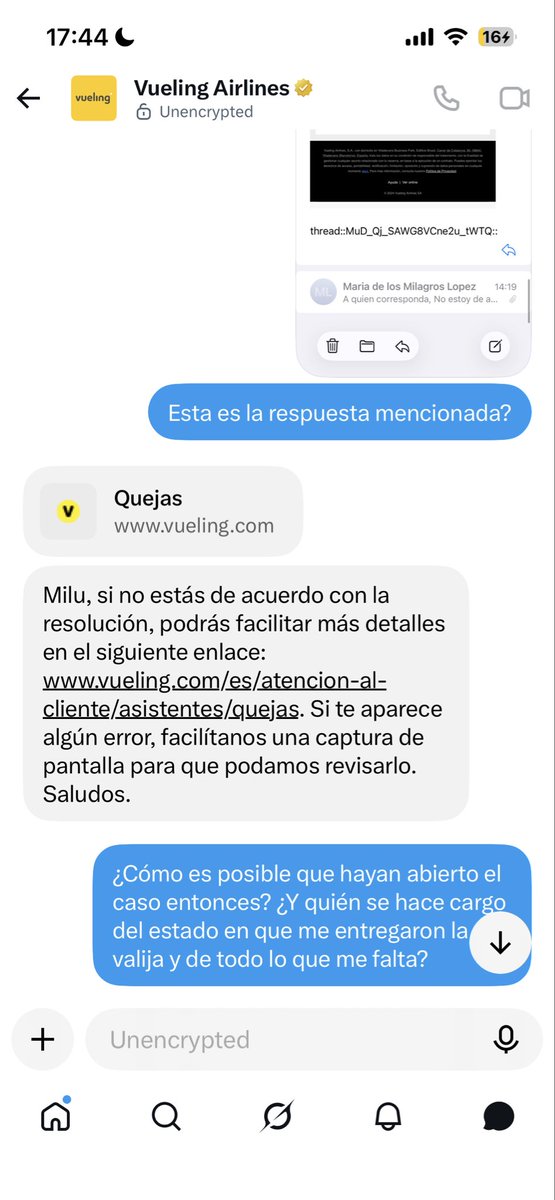 MiluTouron's tweet photo. Estoy a la espera, no puedo reclamar porque los códigos que me dio @FlyWithLEVEL no sirven. Mi equipaje lo dejaron en BCN y no llegó a GTW. Quién se hace responsable? Hasta cuándo tengo que perseguirlos para que alguien se haga cargo?@Iberia @ANACargentina @AesaSpain @UK_CAA https://t.co/3r9H2bBdzn