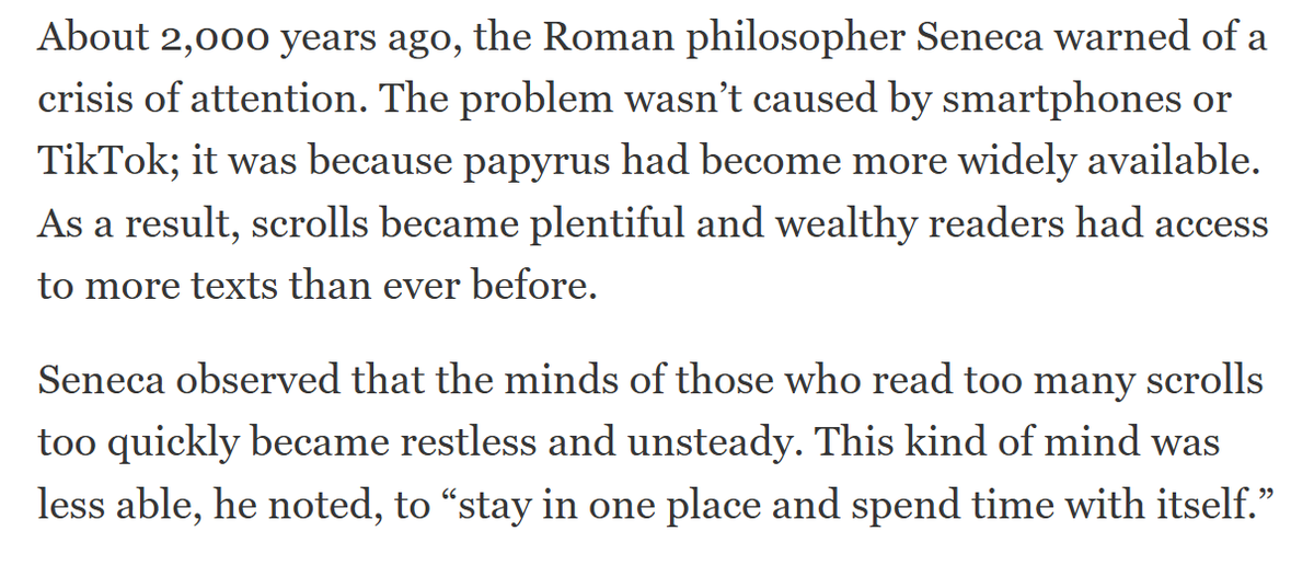 oldbooksguy's tweet photo. turns out the attention span crisis is atleast

*checks notes*

two thousand years old https://t.co/LSZ1hnk4s2