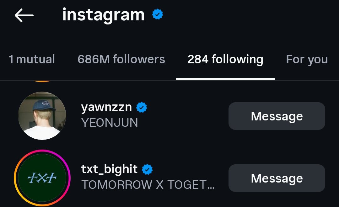 TXTChartData's tweet photo. Official Instagram account now follows TXT &amp; YEONJUN!! https://t.co/0SZSTgp5xw