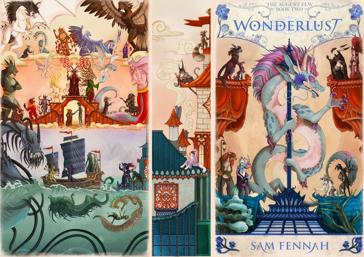What__The__Flup's tweet photo. The long awaited sequel to Amygdala from @SamFennah 's series, The August Few, is out now!
Book Two: Wonderlust!
Once again, I did the cover art and all the lil illustrations for my husband's books. About 84 illustrations in book two!
#theaugustfew #wonderlust #amygdala https://t.co/bLXXf4ahdB