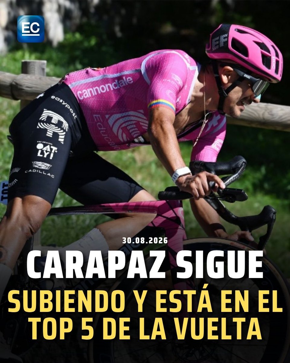 elcomerciocom's tweet photo. https://t.co/GICVvRK4dz 👈 Richard Carapaz continúa en ascenso en la Vuelta a España tras etapa 9 https://t.co/wFZ7HqlJA5