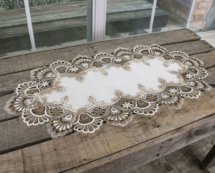 LinensArtThings's tweet photo. Beautiful antique lace with earth-tone colors on White Jacquard material that is lovely on a dining room table, coffee table, or sofa table! #linens #doilies #homedecor #tablelinens #tablecloths #tabletopper #tablerunner #lace Shop Now: https://t.co/rIA17t1upo https://t.co/o2TovzR2gi