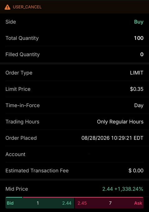 PBsnvesting's tweet photo. Total transparency - As a profitable trader I still learn and make mistakes.

Today I missed my fill on AMZN by .01 

I tried to buy 100 contracts at .35, those contracts are now at 2.4.

My $3,500 would have been $24,000 in 20 minutes 😭 https://t.co/NIX7GUoDXE