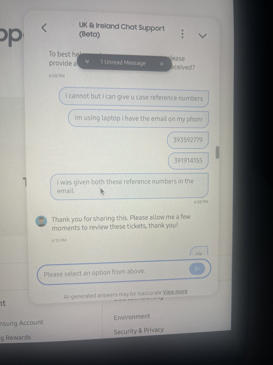 baradona10's tweet photo. The worst customer service team I’ve ever had to speak to. Since Monday they’ve been going back and forth with me,speaking utter bullshit I’ve had enough https://t.co/uY6DQA8FTu NOT SHOP WITH SAMSUNG DIRECTLY 
#scam #scammers  #samsung #customer

@Samsung https://t.co/0c1BGaFiVT