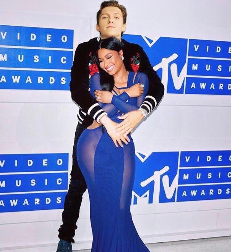 buffys's tweet photo. remember that time the internet shipped tom holland and nicki minaj https://t.co/orjJgFrqci