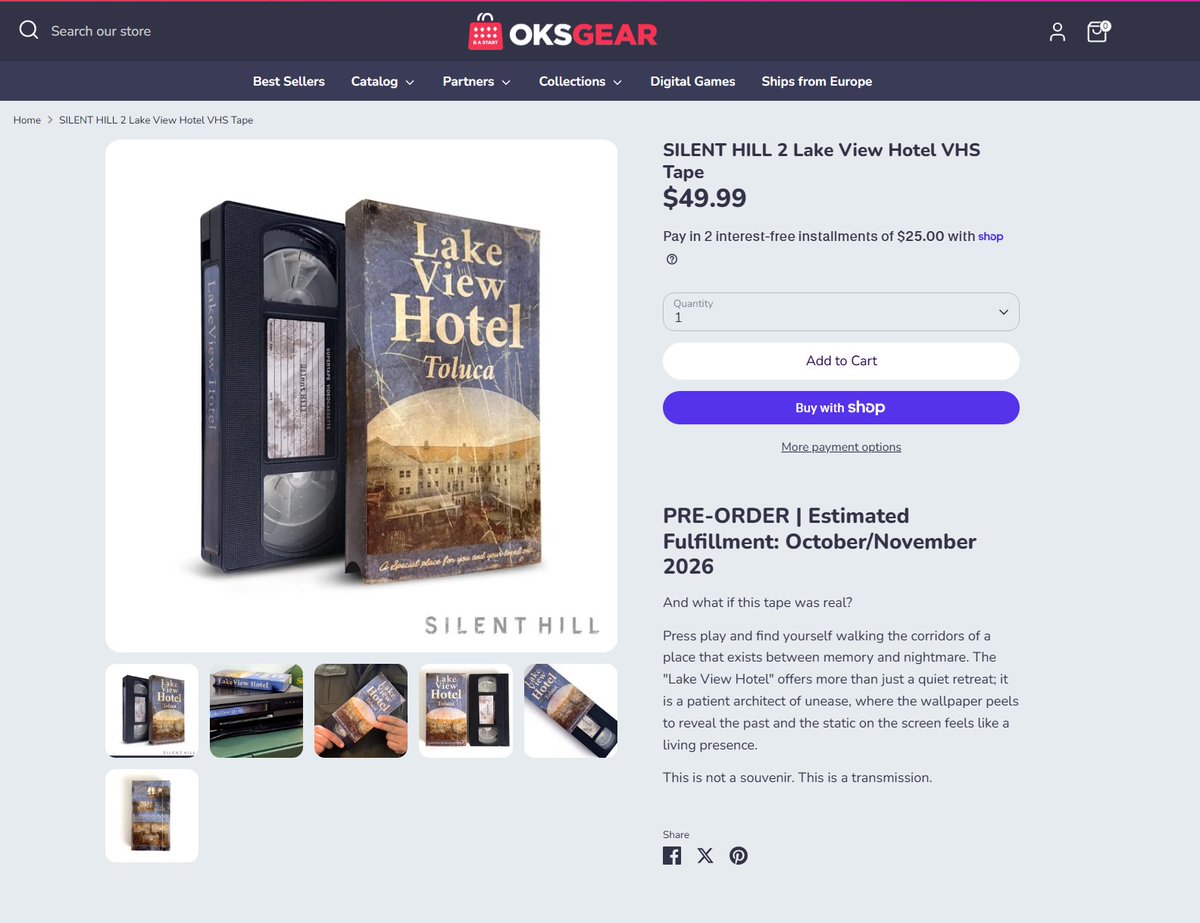 SH_Collection82's tweet photo. Check your email @OKSGEAR sent out the early access to the Silent Hill 2 Lake View Hotel VHS!  (unfortunately more expensive than I thought it would be...) https://t.co/uLegokWlg1