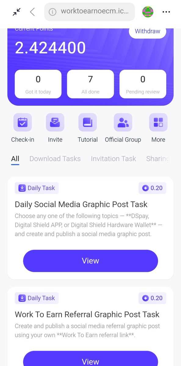 badal96387's tweet photo. Join Work To Earn by Digital Shield! Complete simple daily tasks—like sharing posts to earn points and crypto rewards seamlessly. How to start:
Sign up using my link below  Complete your first quick daily task Watch your points accumulate
https://t.co/yFHrSzAyZe https://t.co/2wqVZniWOl
