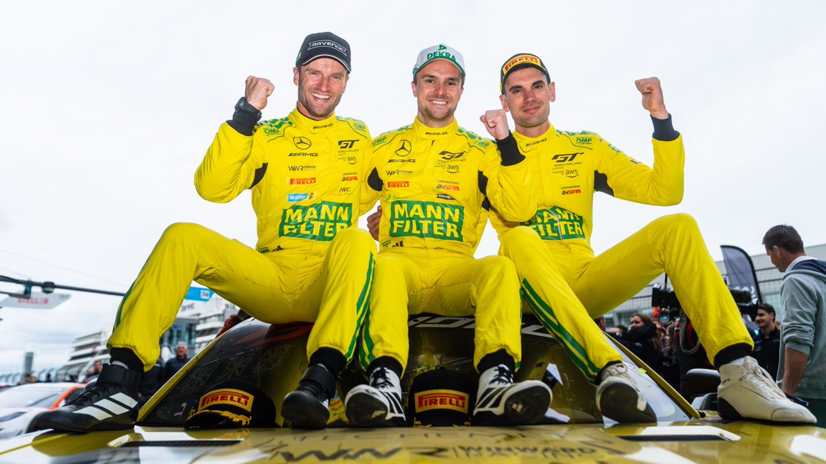 amgmotorsport's tweet photo. #GTWorldEurope – THEY DID IT!!! 🏆🐍

Luggi Auer, @MaroEngel and Luca Stolz are 2026 ENDURANCE CUP CHAMPIONS – with one round to spare!

Mega job, guys! 👏👏👏

#AMG https://t.co/rFVN4HCJXN