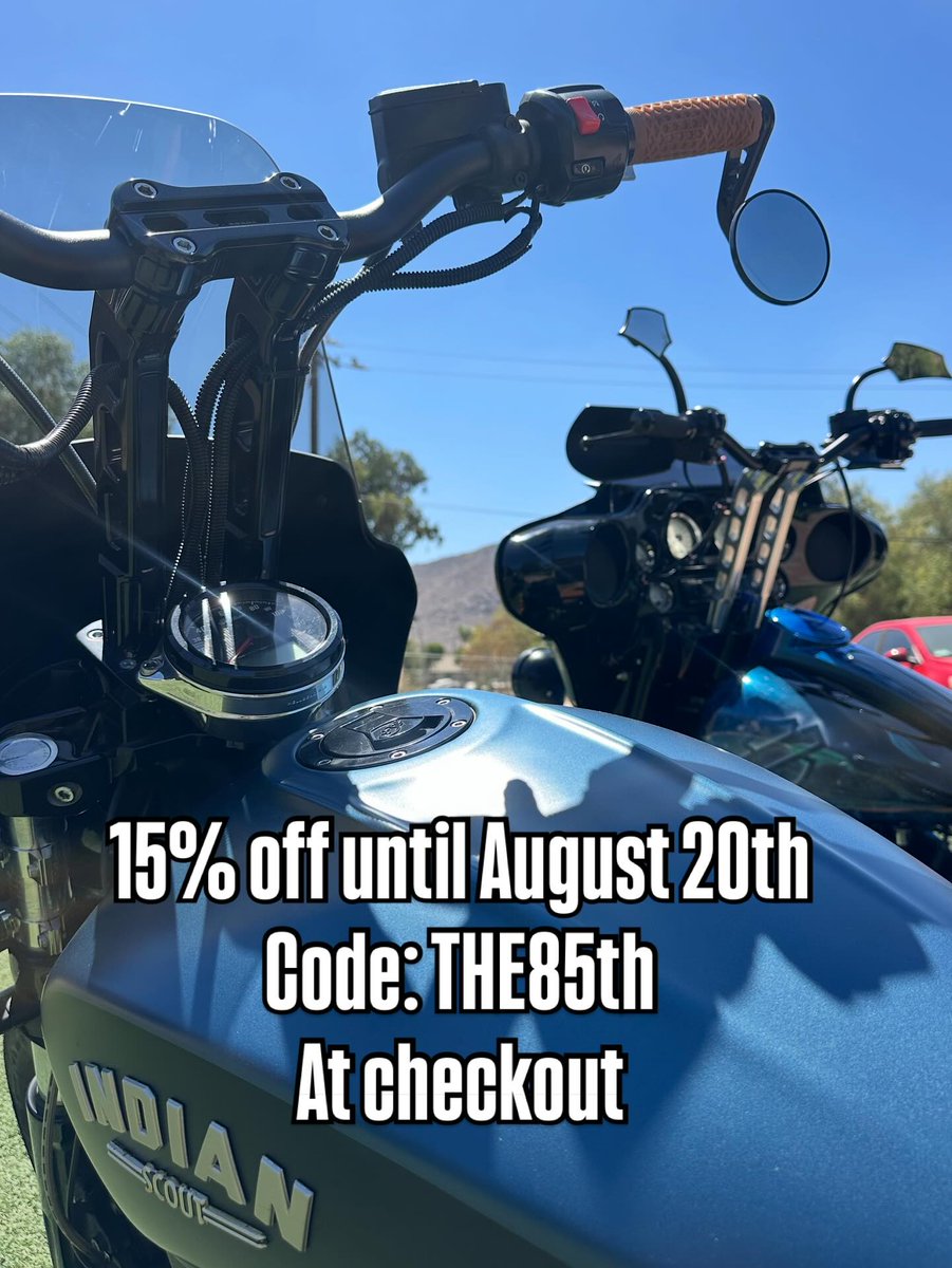 NormaPhauppp's tweet photo. Our Sturgis Special runs through August 20. Use code THE85TH at checkout for 15% off all in-stock risers. https://t.co/RWT0hNDpNY