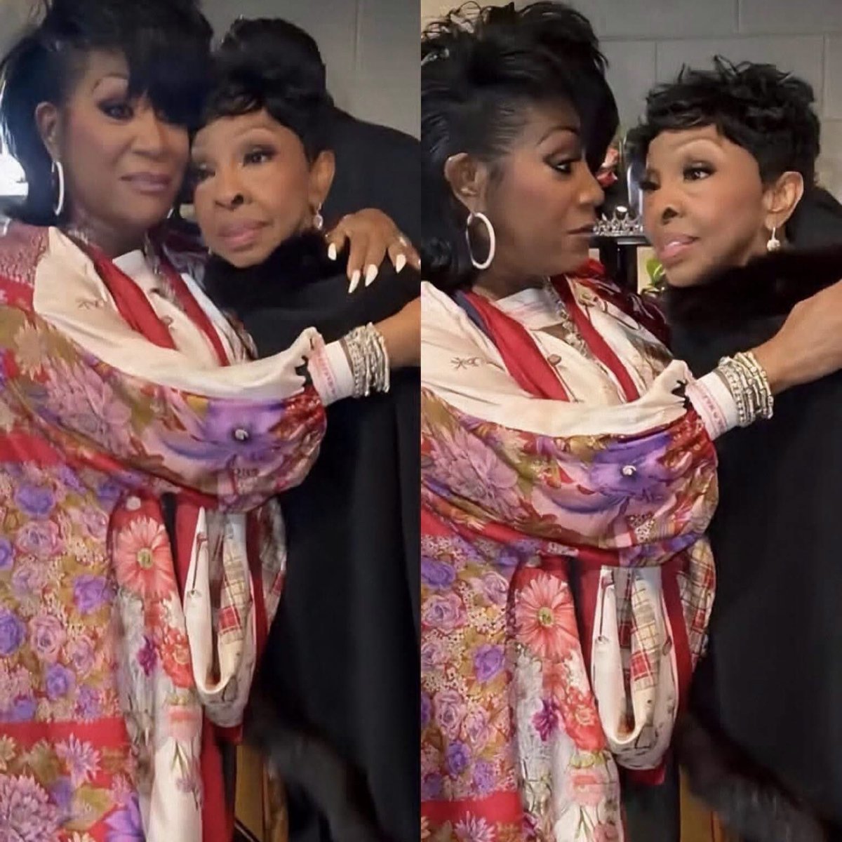 VintageSitcoms's tweet photo. This embrace between Patti LaBelle and Gladys Knight feels like more than a hug. It feels like one sister saying to another, “I see you. I understand. You don’t have to say a word.” there is power in sisterhood, compassion, and simply being there.❤️🫂 https://t.co/QrxXOZez33