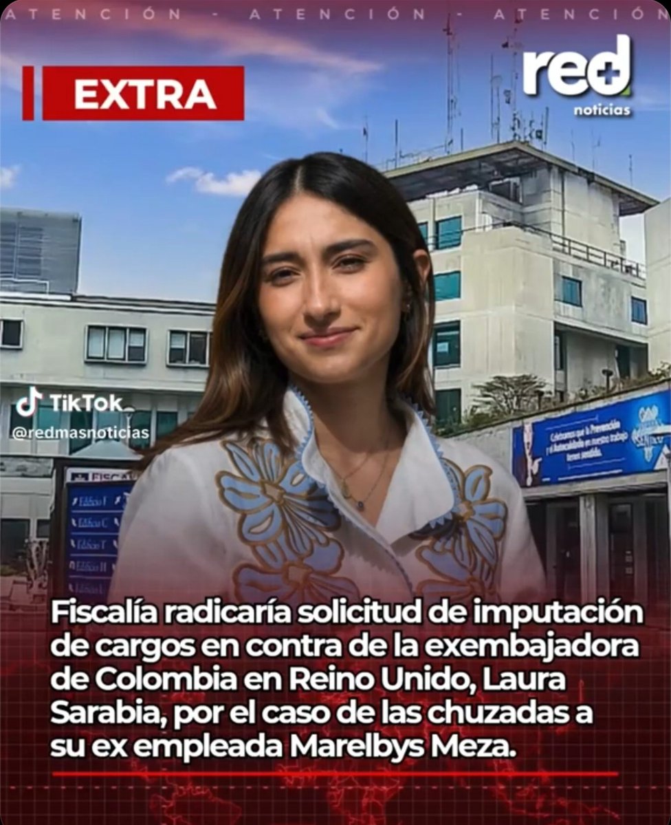 Rincon001A's tweet photo. Atención 🇨🇴 

La Fiscalía solicitará imputación de cargos contra Laura Sarabia por el caso de las chuzadas en contra de Marelbys Meza 

Enhorabuena ! https://t.co/ziLcmYXrvV
