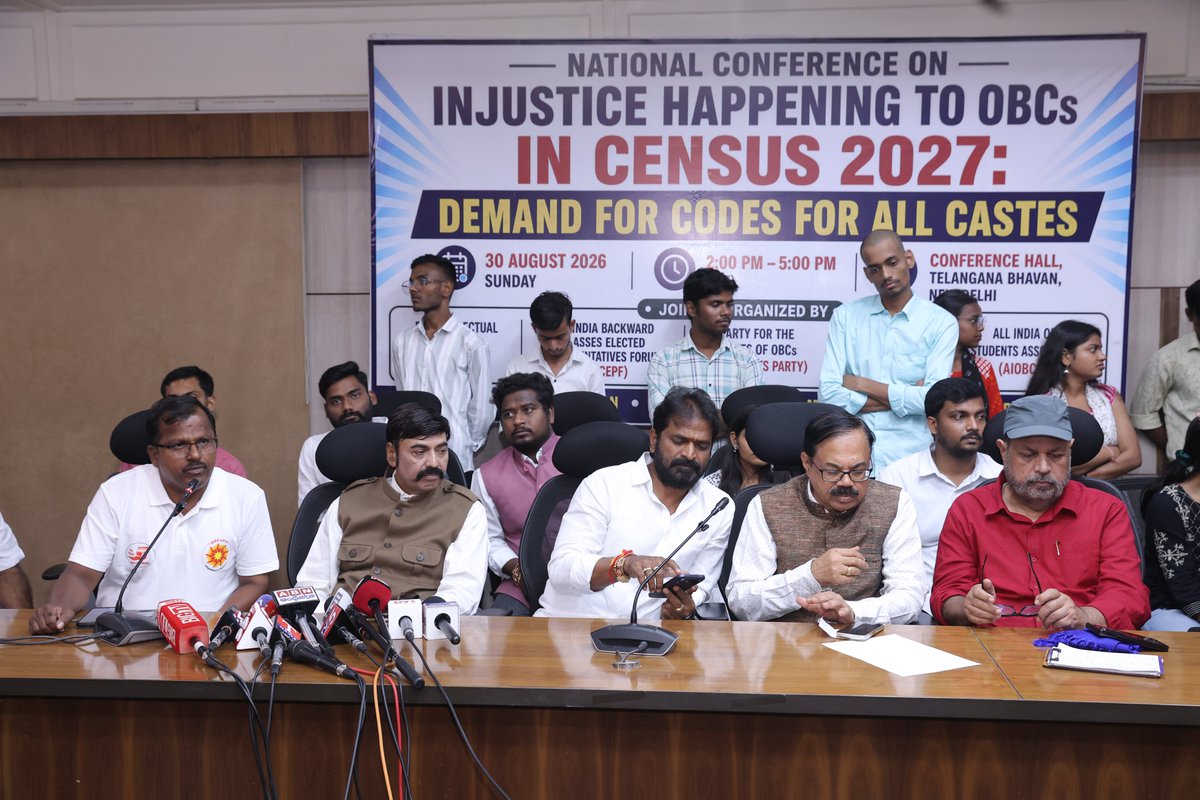 aiobcsa's tweet photo. Thiru. Marudhu Pandiyan representing from OBC Rights Party @obcrights_org and Prof. @ratanlal72 addressing the conference on "Injustice happening to OBCs in Census 2027: Demand for Codes for all Castes" at Telangana Bhavan, New Delhi. https://t.co/9eNRxLMKPc