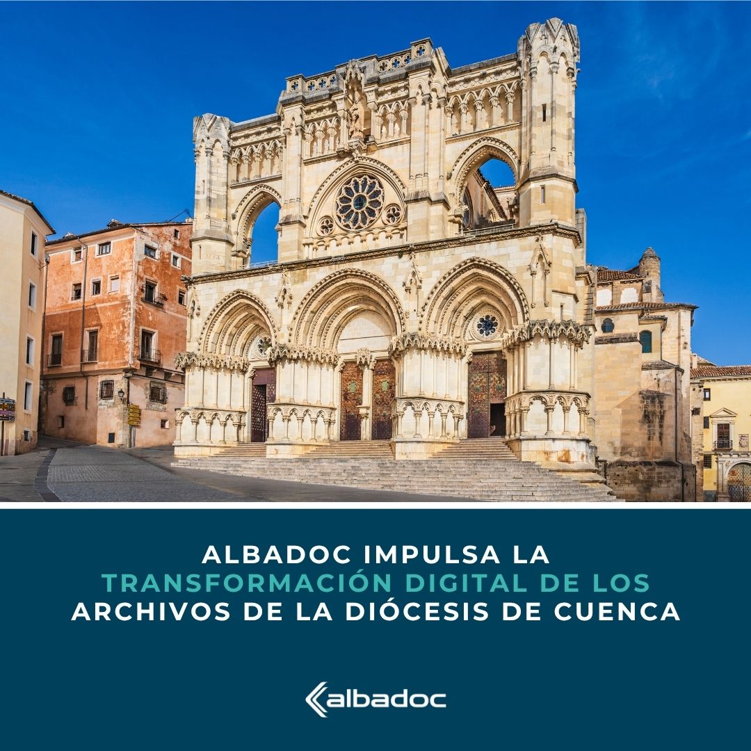 albadoc_es's tweet photo. ⛪🗃️ Albadoc impulsa la transformación digital de los archivos de la Diócesis de Cuenca

La implantación de #Albalá, nuestro sistema integral de #GestiónDocumental, permitirá modernizar la gestión del Archivo Diocesano; organizar y gestionar desde una única plataforma su archivo físico, tanto histórico como administrativo; y facilitar un acceso más rápido y eficiente a la información.

📜 El Archivo del @ObispadoCuenca custodia un patrimonio documental de gran valor histórico, administrativo y cultural, con fondos como los de la Curia Episcopal, Capellanías e Inquisición. 

🔗 Te contamos más sobre el proyecto 👇🏻
https://t.co/EJqjMyNdhj