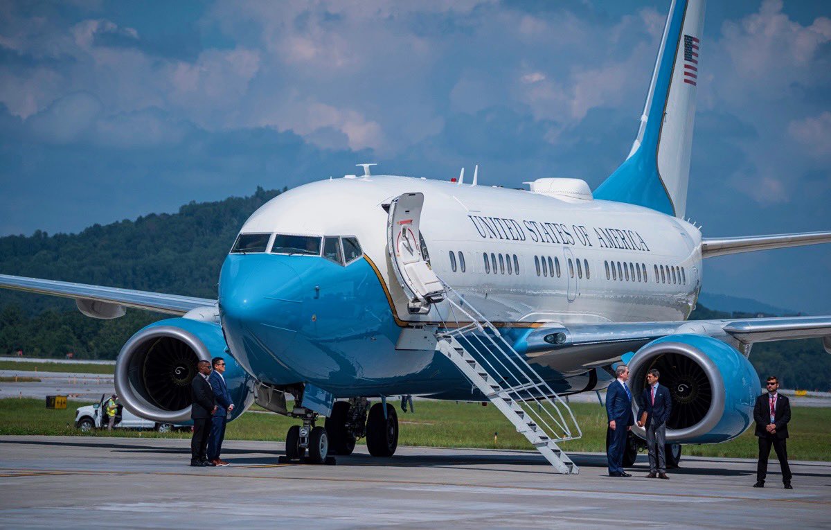 SaraEisen's tweet photo. Treasury Secretary Bessent and Fed Chairman Warsh arrive in Asheville North Carolina to host G20 https://t.co/W9gji4CVjL