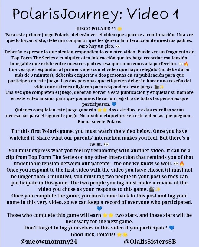 OlalisSistersSB's tweet photo. And what moment, interaction, or episode of Top Form does this video take you back to? Let’s play… 🎮✨
Are you ready for this adventure, Polaris? 
Don’t forget to tag your name in the comments. 💫
Good luck, everyone! Let’s collect those stars!!! ⭐️
#Auralis 
@meowmommy24 https://t.co/YznpkHoLwZ
