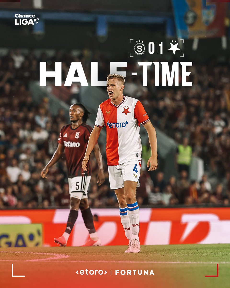 slaviaofficial's tweet photo. ⏲️ POLOČAS | Vedení vystřelil Wiktor Nowak 💥
#318derby https://t.co/yS6RpnzcFf