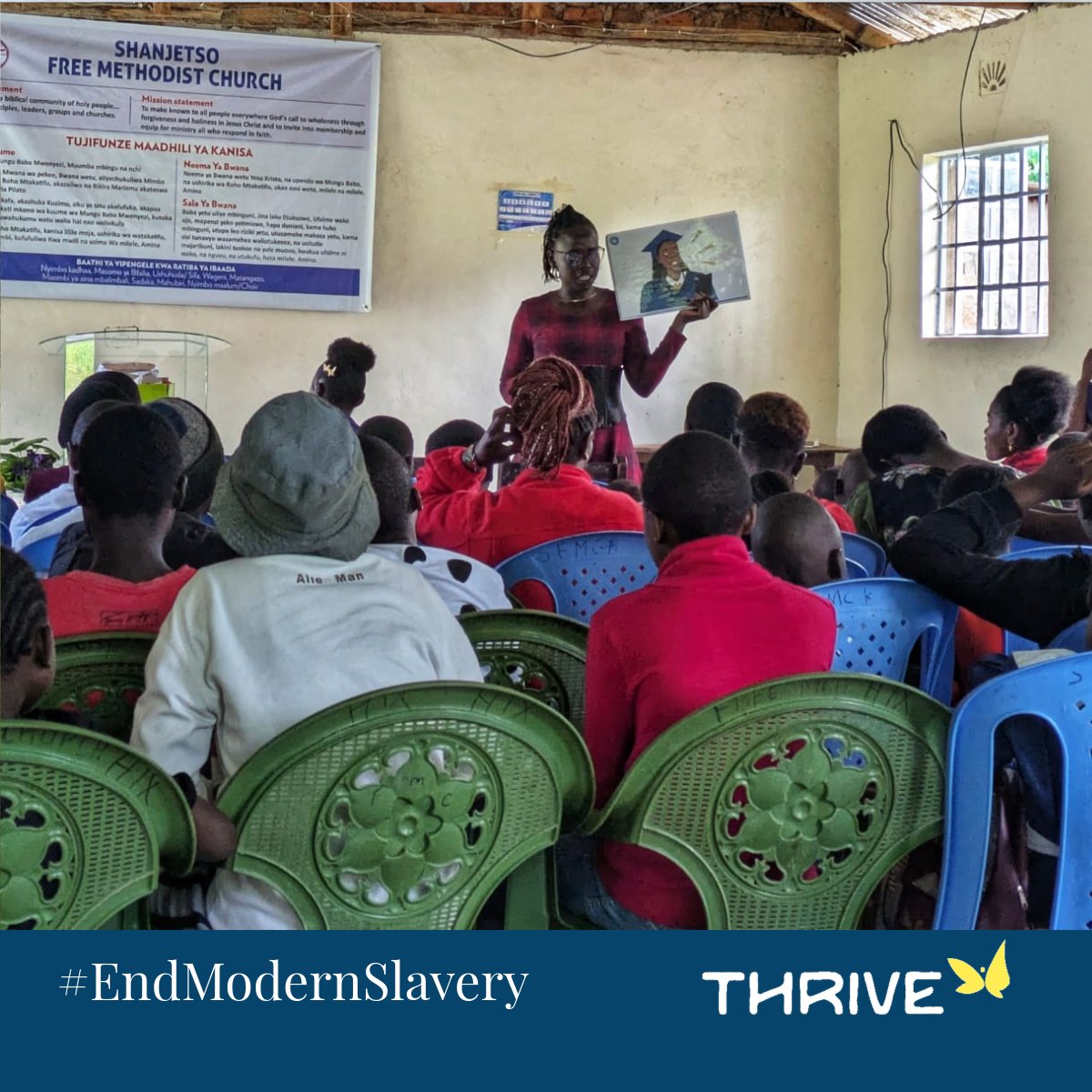 SetFreeToThrive's tweet photo. In a church in Shanjetso, Kakamega, in the Western Kenya, we engaged in meaningful conversations with their teenagers, equipping them with awareness on #HumanTrafficking, GBV, and child protection. 

 #EndHumanTrafficking #EndGBV #childprotection https://t.co/MlA7dtqOVy