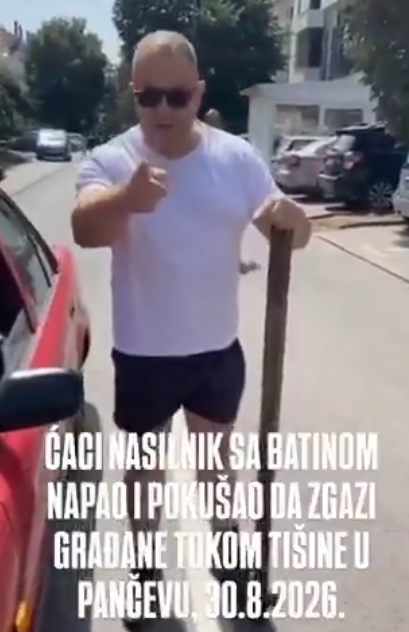 KrahSNSa's tweet photo. ‼️‼️‼️30.8.2026 nasilnik bi da bije motkom Pancevce za vreme odavanja poste za 16 ubijenih u Novom Sadu 1.11.2024

📢📢📢Pa da ga ucinimo poznatim.

RT RT RT 🙏🙏🙏

Registracija: PA 016 EE https://t.co/Lt3AoK9iQk