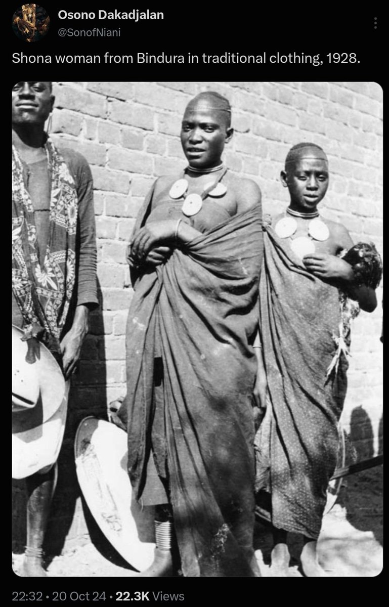 TsikaTinadzo's tweet photo. "Shona" like "Bantu" is a colonial construct. Fashion and fabric transcends ethnic grouping. I'm Zezuru from Hwedza, my ancestral cloth is polka dot. I wear the same cloth as Lobengula's daughter (Ndebele), the girl from Bindura with the chicken and the girl on the extreme right. https://t.co/SXncGzt1HP