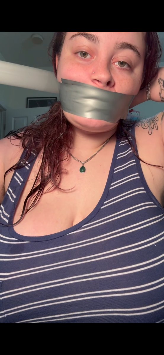 tired61400's tweet photo. @squishkitten4 knocks it out of the park AGAIN! An incredible gag (just look how tight that is!!) in my favourite style, and then, wow.... duct tape titties! Thank you so much for doing such an amazing job! 😍 https://t.co/No16h3YBQe