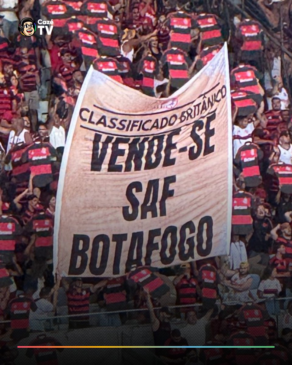 CazeTVOficial's tweet photo. A torcida do Flamengo não perdoou a situação do rival envolvendo a briga pelo controle societário do clube! 😬😬 https://t.co/uAkD1Xdp8f