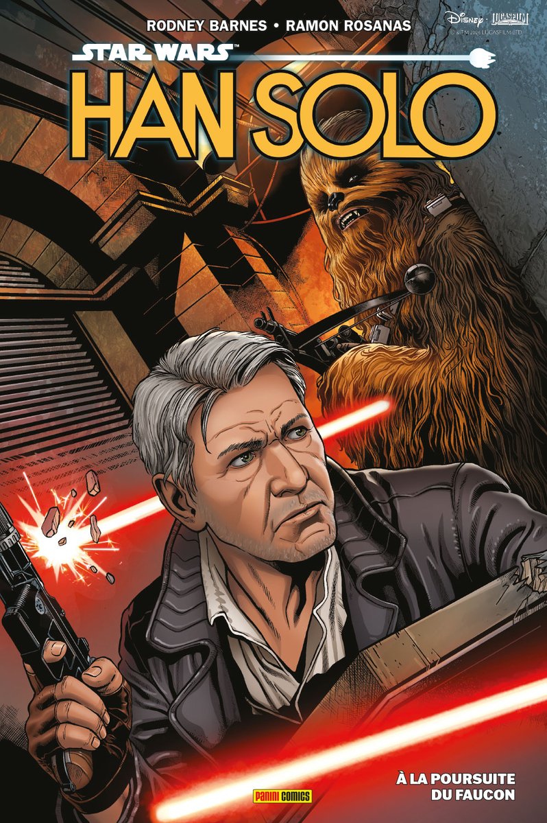 paninicomicsfra's tweet photo. 100% STAR WARS : À LA POURSUITE DU FAUCON

Rodney Barnes, Ramon Rosanas I 120 pages, 18,00 € (édition régulière), 18,00 € (édition https://t.co/kJo6v7QIk4)

https://t.co/mla79YWl4m

Han Solo, autrefois l’un des meilleurs contrebandiers de la galaxie, est las de son existence rangée et aspire à retrouver sa vie d’aventurier. Mais il doit d’abord remettre la main sur son vaisseau, le légendaire Faucon Millenium. Après avoir recruté un Chewbacca récalcitrant, il se lance dans une quête que tous les vauriens de la galaxie tenteront de faire échouer.

(Contient les épisodes US Star Wars: Han Solo – Hunt for the Falcon (2025) 1-5, inédits)
DISPONIBLE