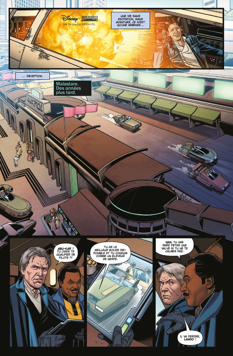 paninicomicsfra's tweet photo. 100% STAR WARS : À LA POURSUITE DU FAUCON

Rodney Barnes, Ramon Rosanas I 120 pages, 18,00 € (édition régulière), 18,00 € (édition https://t.co/kJo6v7QIk4)

https://t.co/mla79YWl4m

Han Solo, autrefois l’un des meilleurs contrebandiers de la galaxie, est las de son existence rangée et aspire à retrouver sa vie d’aventurier. Mais il doit d’abord remettre la main sur son vaisseau, le légendaire Faucon Millenium. Après avoir recruté un Chewbacca récalcitrant, il se lance dans une quête que tous les vauriens de la galaxie tenteront de faire échouer.

(Contient les épisodes US Star Wars: Han Solo – Hunt for the Falcon (2025) 1-5, inédits)
DISPONIBLE
