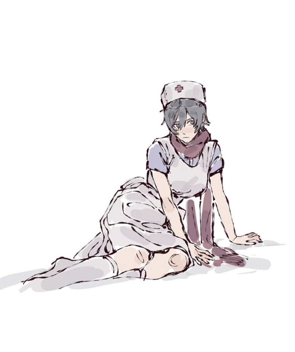 eremikablunt's tweet photo. favorite trope is back and it’s nurse mikasa and her stupid deranged puppy whom she loves dearly https://t.co/5KmzM8vFsf