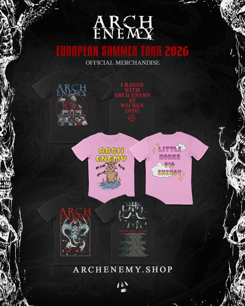 archenemymetal's tweet photo. OFFICIAL #TOUR EXCLUSIVES 🏴
Bringing the tour #merch straight to the #shop 🤘Very #limited stock available across select sizes. Grab your piece of the tour while it lasts ▶️ https://t.co/oCOOE5Bdu4

#archenemy #europeantour #live #tourmerch #backtotherootofalleviltour https://t.co/Q3nKUTfAVP