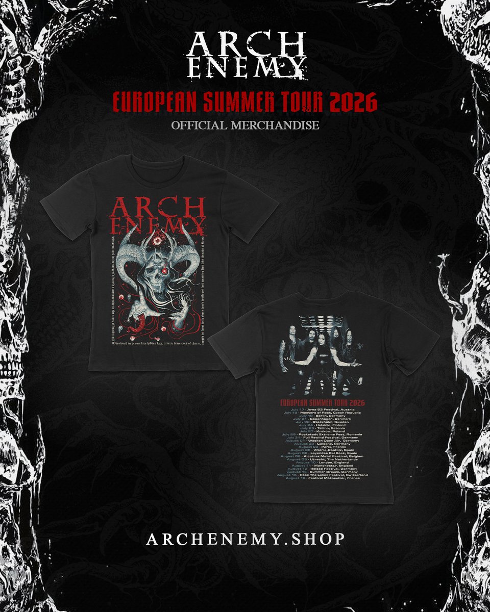 archenemymetal's tweet photo. OFFICIAL #TOUR EXCLUSIVES 🏴
Bringing the tour #merch straight to the #shop 🤘Very #limited stock available across select sizes. Grab your piece of the tour while it lasts ▶️ https://t.co/oCOOE5Bdu4

#archenemy #europeantour #live #tourmerch #backtotherootofalleviltour https://t.co/Q3nKUTfAVP