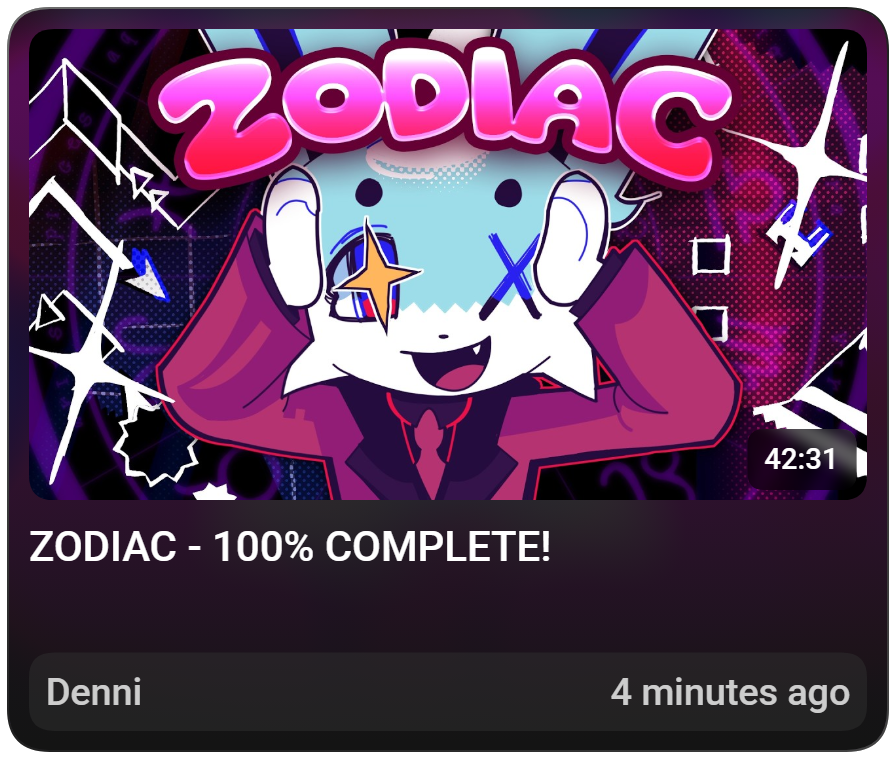 fakedenni's tweet photo. ZODIAC VIDEO OUT GO WATCH 😍 https://t.co/PLto5bxYMI