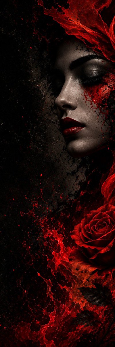 WRk3580's tweet photo. Same image. A completely different experience. 🖤🔥

#AIArt #CinematicArt #VisualArt #BlackAndRed https://t.co/32FnltlsT8