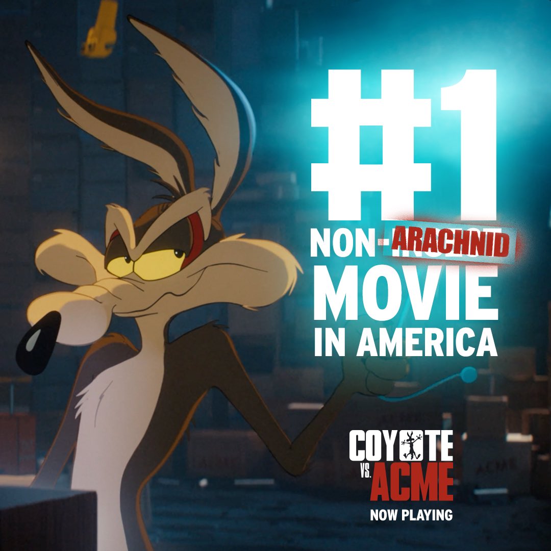 CoyoteACMEMovie's tweet photo. Due to pressure from ACME’s pro-arachnid lobby, we’d like to issue the following correction. https://t.co/RhFRNDc1sS