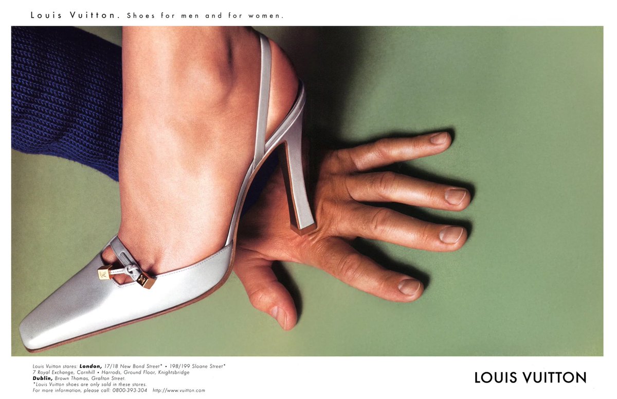 0xnichy's tweet photo. in light of the hot girl in tech discourse, i love these images from louis vuitton’s 1999 shoe campaign, photographed by hervé haddad with art direction by maurice betite. a picture can say a million words. https://t.co/4AdXpBXxfv
