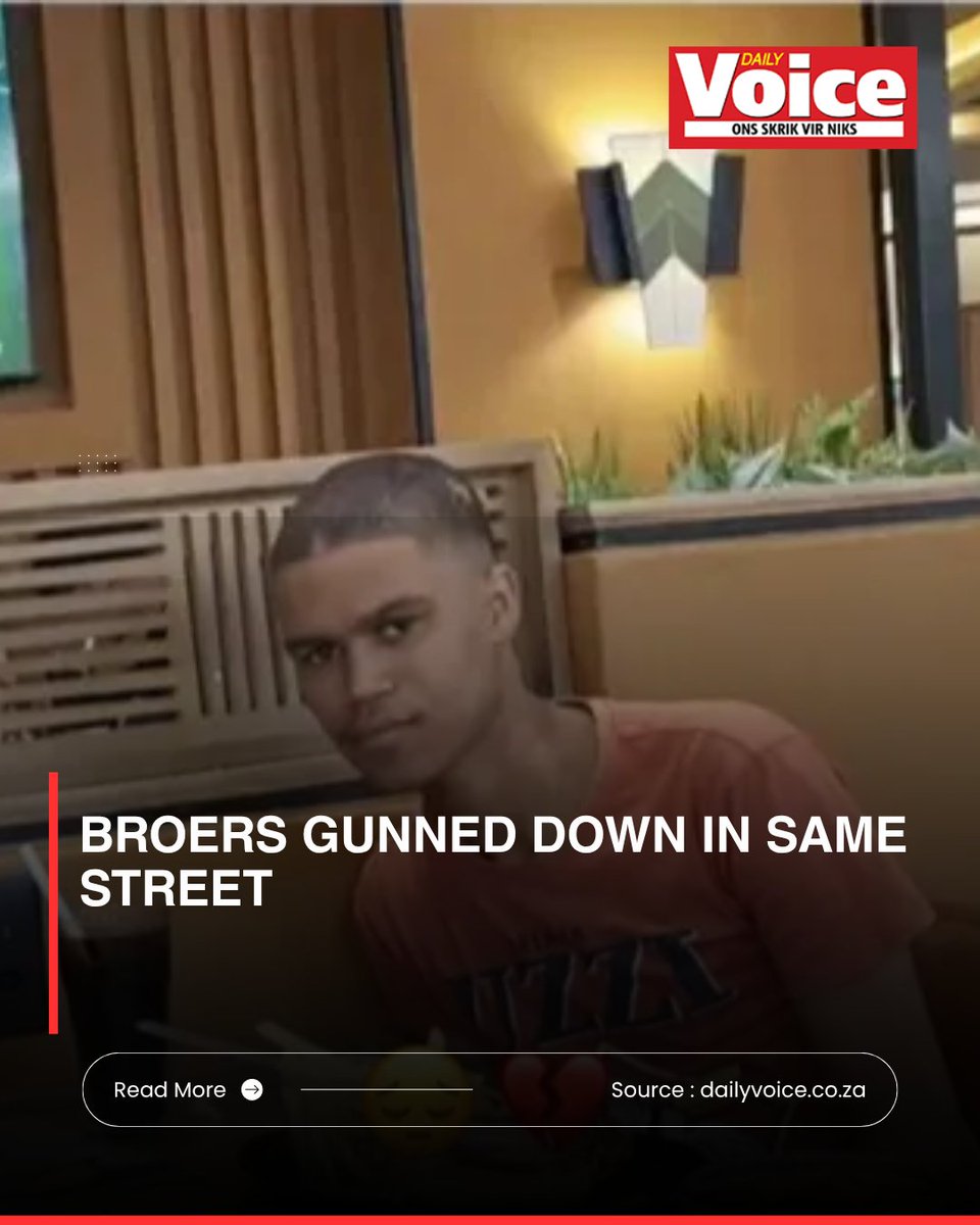 DailyVoiceSA's tweet photo. Two brothers have been gunned down in the same Hanover Park street, just seven months after the death of Zaylin.

 https://t.co/JHN5tOKpcc

#HanoverPark #CapeTown #Crime #Shooting #DailyVoice https://t.co/AkkEKoK1ce