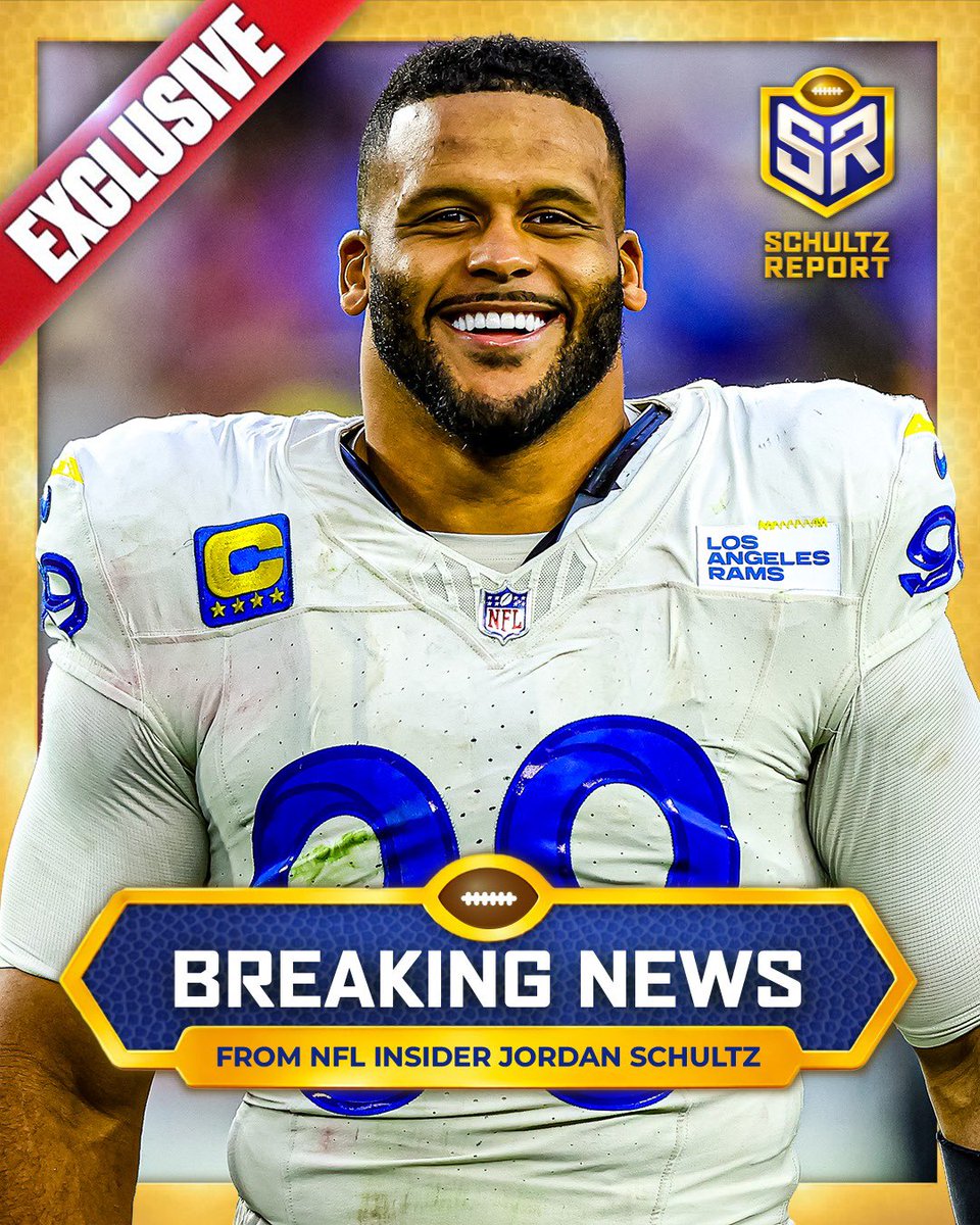 Schultz_Report's tweet photo. BREAKING: Aaron Donald tells me he’s coming out of retirement and returning to play for the #Rams.

Donald, in part, tells me: “I’ve been working the last 12-13 weeks to train my body and get it to a point where I felt like I could still play the game at a high level and be durable. I am now ready to come back to try and do something special with this group of guys. We back.”