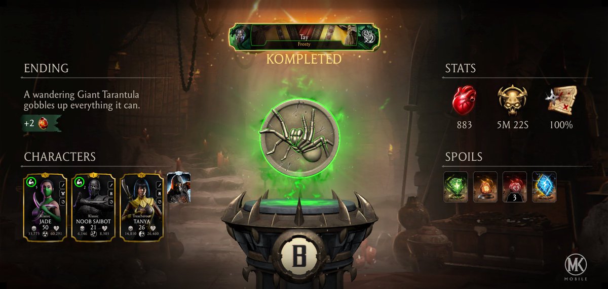 SavagePrince066's tweet photo. I just completed a Krypt Run in Mortal Kombat mobile! Check out my stats. https://t.co/aNHepfZ7sv