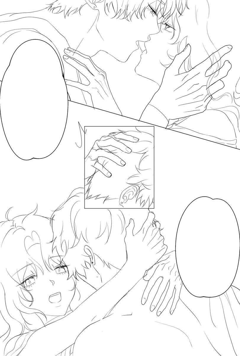 Sirenspill's tweet photo. fighting for my life in the panel layout trenches🫠 this is my first time EVER drawing a comic but the sheer tension of this scene completely forced my hand (wip!)

#Rafayel #LoveandDeepspace https://t.co/ZsW9xCWEiy