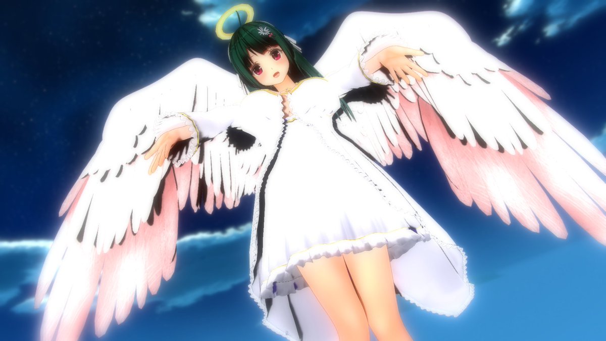 sukou_cm3d2's tweet photo. お題「浮遊 緑髪」
(ワイは未だ黒髪だと思い込んでるけど)舞衣ちゃんが天使だからもうどうでもいいや！ｗ
#COM3D2 #カスタムオーダーメイド3D2 
#cm3d版深夜の真剣エディット60分一本勝負 https://t.co/m9nHeLQ6vB