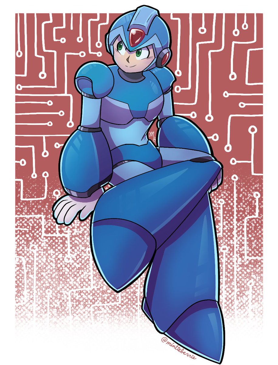 mintieberrie's tweet photo. It's done! My first Megaman X in over a year.
#megamanx #rockmanx #digitalart https://t.co/ABJohfYNpu