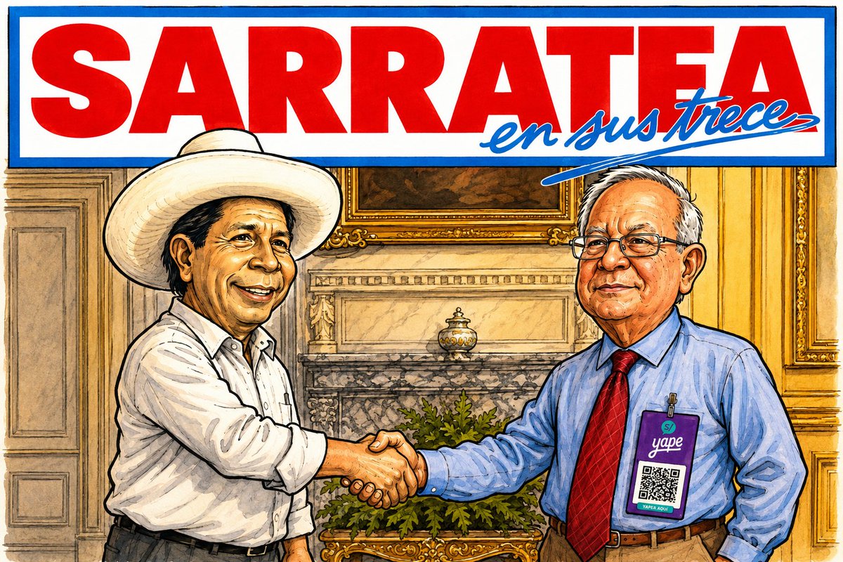 Karblack111's tweet photo. Eso de que Hildebrandt llamó "Churchill" a Castillo fue falso. Lo que sí pasó es que Sarratea estalló en noviembre de 2021 y luego lo entrevistó con una suavidad digna de té de tías. Tuvo que venir Del Rincón, de CNN, para mostrar cómo se entrevista de verdad. https://t.co/AYFi23r65N
